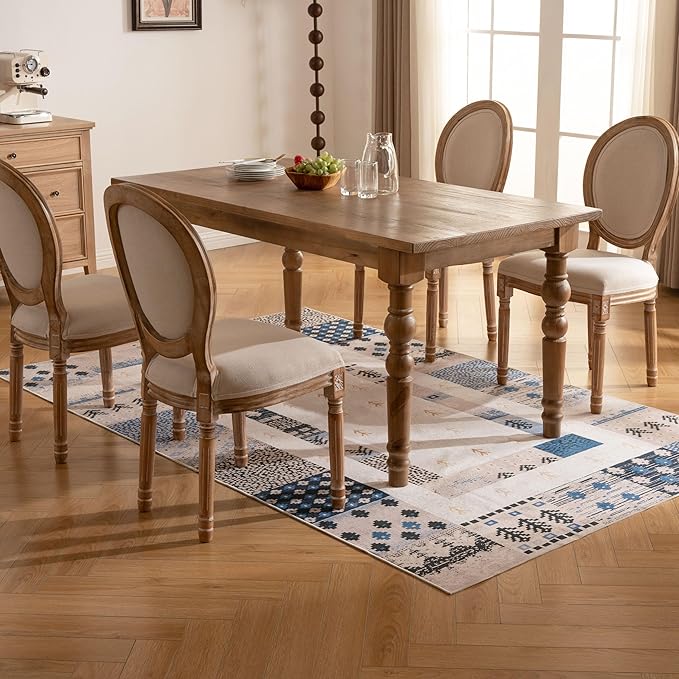 5X8 Area Rug,Washable Vintage Low Pile Rug for Living Room,Non-Slip Rug for Home Decor,Modern Soft Indoor Carpet for Bedroom,Dinning Room,Home Office,Playroom,Countryside