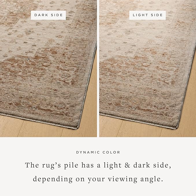 Loloi Magnolia Home by Joanna Gaines Junie Collection JUE-04 Natural/Clay 9'-6" x 9'-6", .38" Pile Height, Round Area Rug