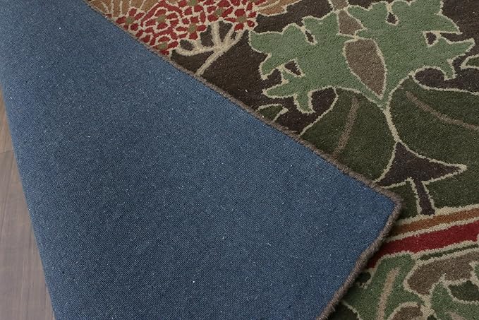 Vintage Style Area Rug Floral Pattern Cecile Green Best for Living Room & Bed Room (5 ft x 8 ft)