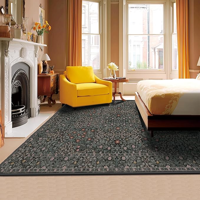 Bedroom Rug 5x8 Area Rugs Washable Green Rugs for Living Room