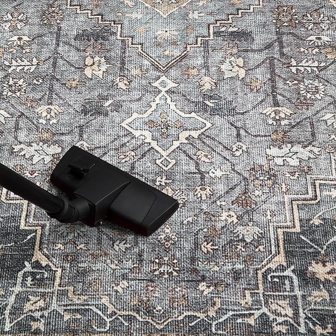 Keen Home Design 4x6 Rug - Machine Washable Area Rug with Non-Slip Backing, Ideal for Living Room, Dining Room, Bedroom - Vintage, Easy Clean, Durable, Low Pile Rug - (4' x 6')