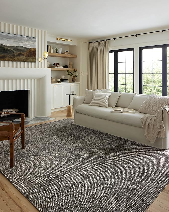 Loloi Kamala Collection KAM-06 Charcoal/Ivory 11'-2" x 15'-7" Area Rug