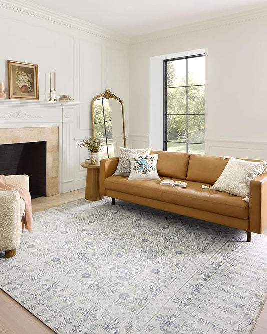 Loloi Rifle Paper Co. Maison Collection MAO-03 Rosette Ivory 2'-0" x 5'-0", .19" Pile Height, Accent Rug