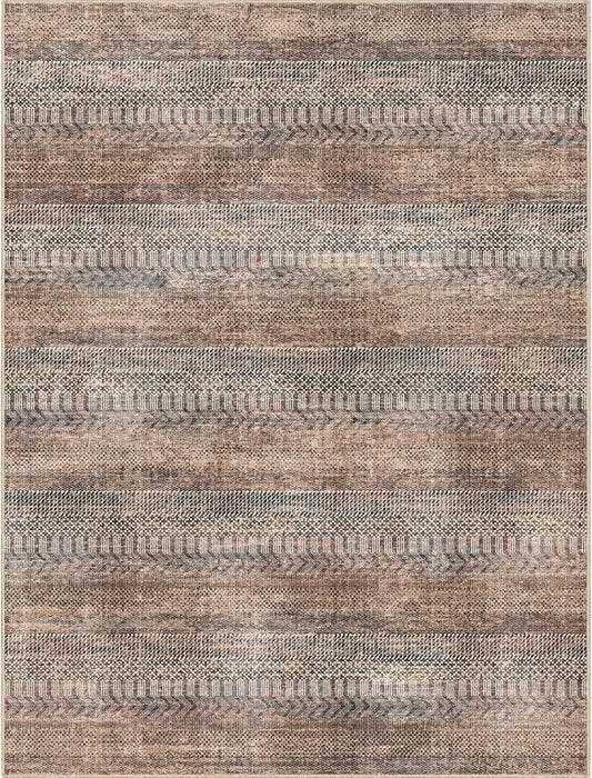Area Rug 7x9 Antique & Distressed Accent Rugs for Living Room, Bedroom, Entryway & Hallway, No Shed High Traffic Area Home Decor Rug, Low Pile, Soft (Terracotta/Taupe, 7x9)