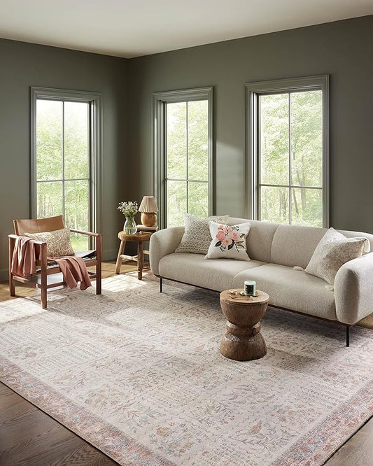 Loloi Rifle Paper Co. Maison Collection MAO-08 Cream 5'-0" x 7'-6", .19" Pile Height, Area Rug