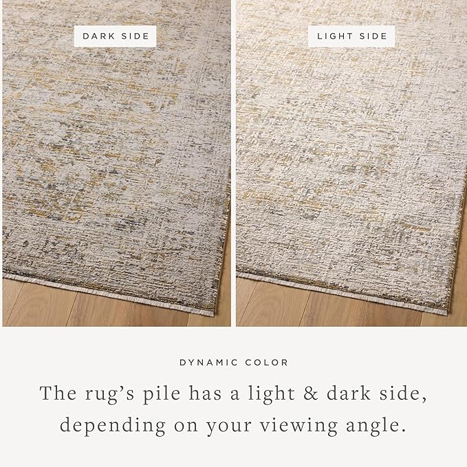 Loloi Amber Lewis Alie Collection ALE-05 Gold/Beige 9'-6'' x 13'-1'', .13'' Pile Height, Area Rug