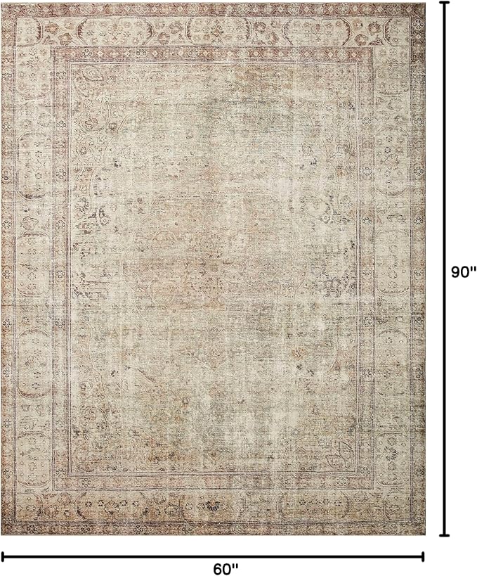 Loloi Margot Collection MAT-01 Antique/Sage 5'-0" x 7'-6" Area Rug feat. CloudPile, No-Shed Easy Clean Large Patterned Area Rug for Living Room, Bedroom, Dining Area