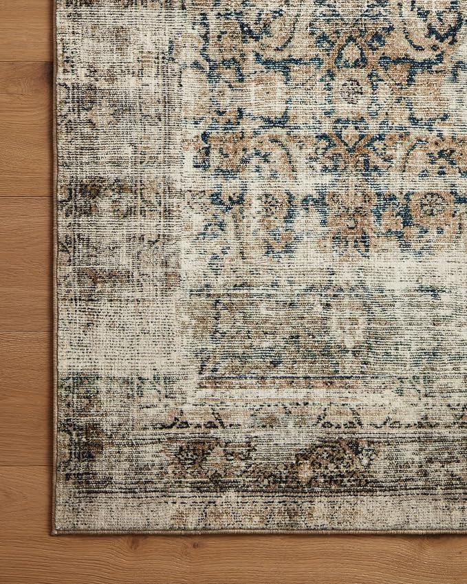 Loloi Amber Lewis Morgan Collection MOG-02 Navy/Sand 9'-6" x 13'-6" 38" Thick Area Rug feat. CloudPile, Neutral, Room Décor, Vintage Inspired, Livingroom, Bedroom, Dining Area