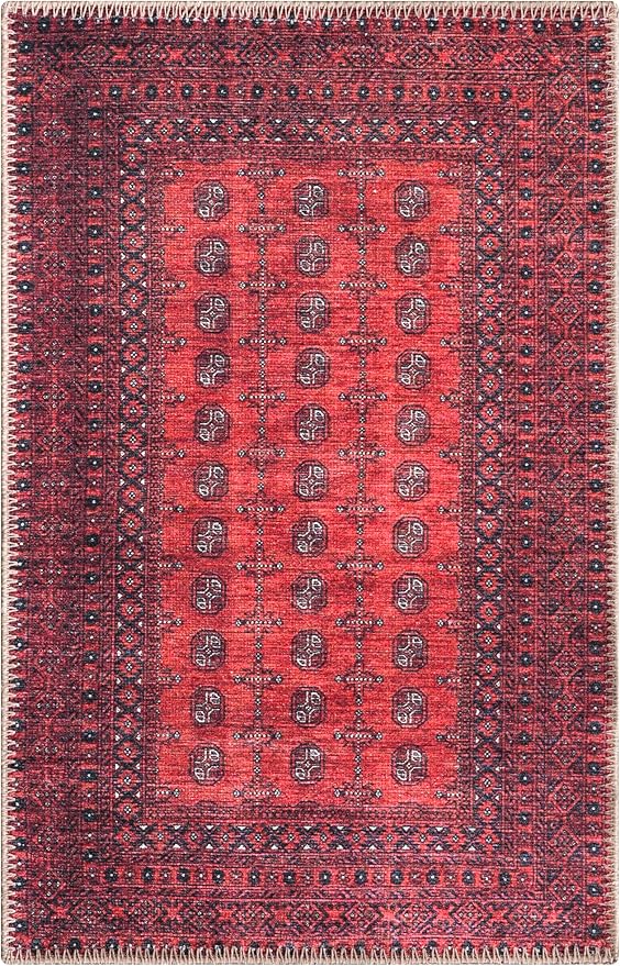 Keen Home Design 2x3 Rug - Machine Washable Entry Rug with Non-Slip Backing, Ideal for Enteryway, Kitchen, Bathroom, Laundry Room - Vintage, Easy Clean, Durable, Low Pile Rug - (2' x 3')