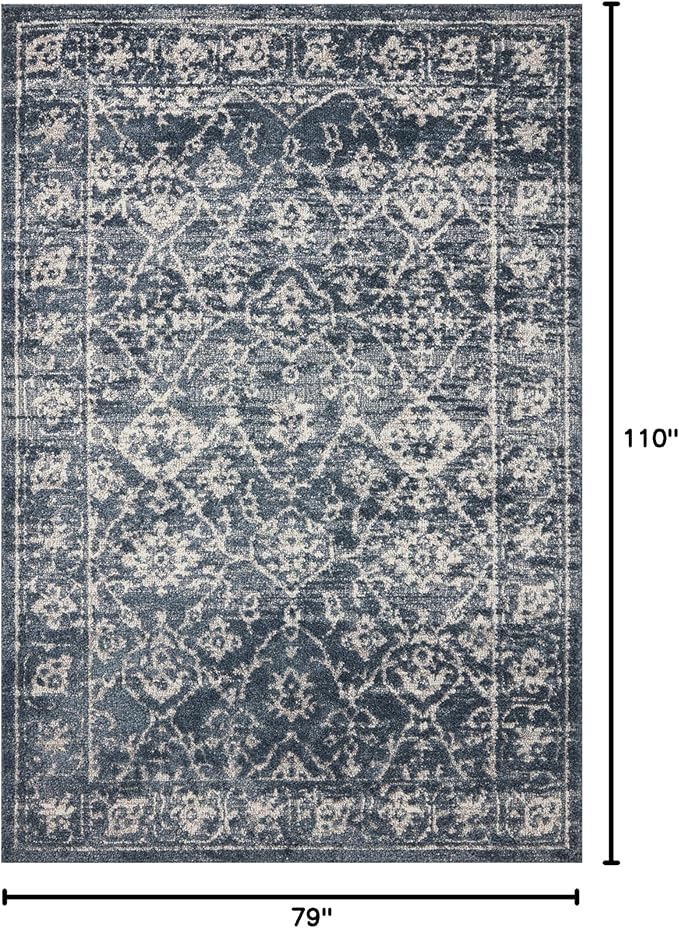 Loloi Magnolia Home by Joanna Gaines Gigi Collection GIG-02 Navy/Stone 6'-7" x 9'-2" Area Rug