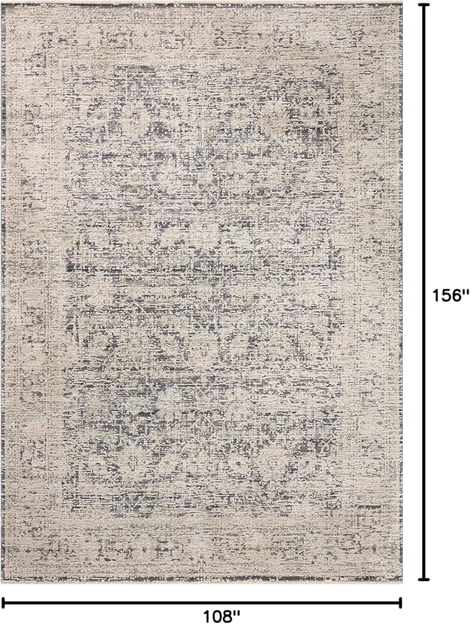 Loloi Amber Lewis Alie Collection ALE-05 Charcoal/Beige 9'-6'' x 13'-1'', .13'' Pile Height, Area Rug