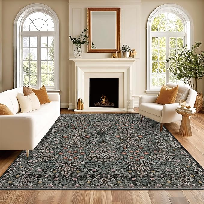 8x10 Rugs for Living Room Washable Green Area Rug Rugs for Bedroom
