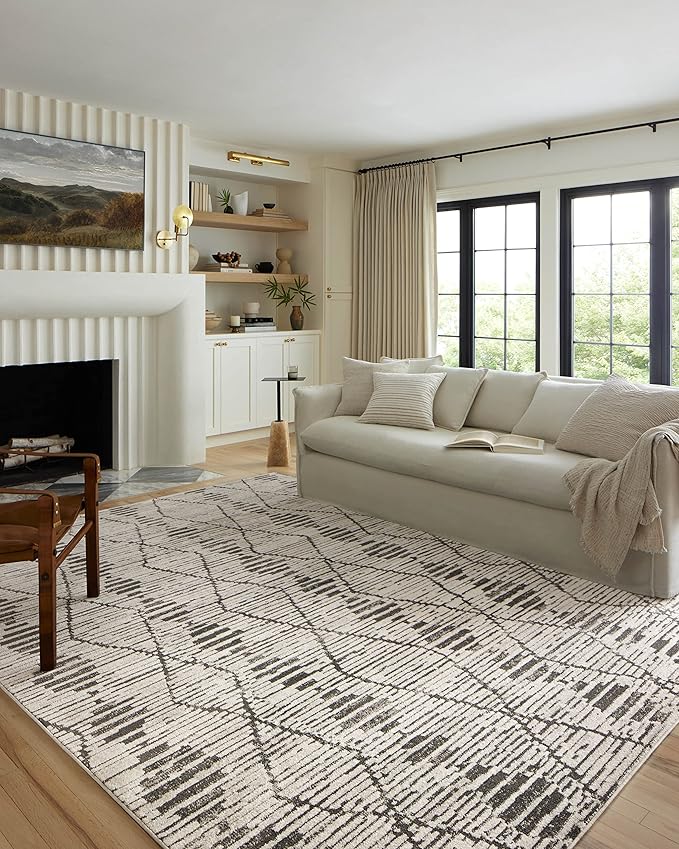 Loloi Kamala Collection KAM-02 Charcoal/Dove 7'-10" x 10' Area Rug