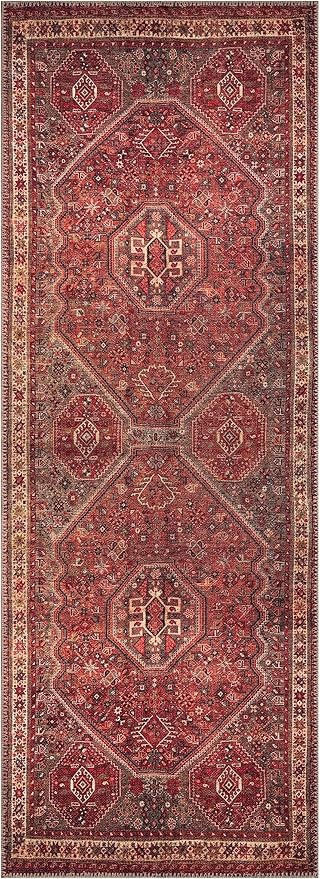 Keen Home Design 2x7 Rug - Machine Washable Runner Rug with Non-Slip Backing, Ideal for Hallway, Entryway, Kitchen, Laundry Room - Vintage, Easy Clean, Durable, Low Pile Rug - (2'6" x 7')