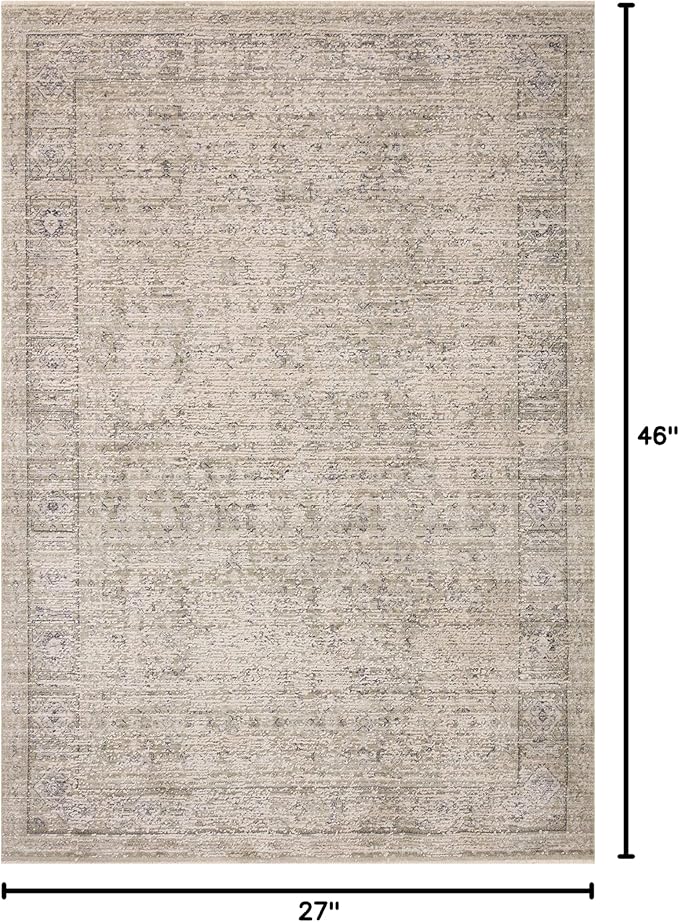 Loloi Amber Lewis Alie Collection ALE-03 Taupe/Dove 2'-3'' x 3'-10'', .13'' Pile Height, Accent Rug