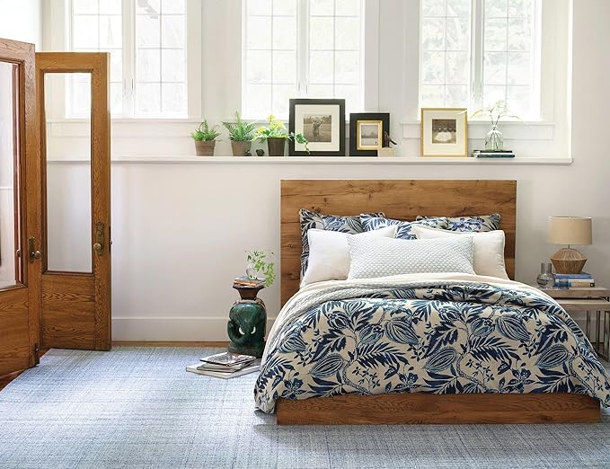 Dash and Albert Harris Wool Area Rug - 3' x 5' Blue & Ivory Solid Hand Micro Hooked Accent Rug - Durable, High Traffic Areas Living Room, Hallway, Stairs