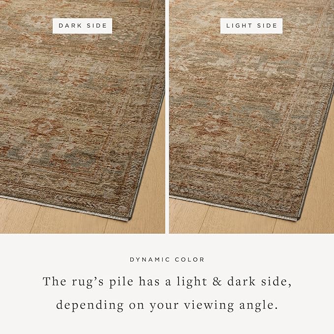 Loloi Magnolia Home by Joanna Gaines Junie Collection JUE-03 Spice/Multi 9'-6" x 9'-6", .38" Pile Height, Round Area Rug