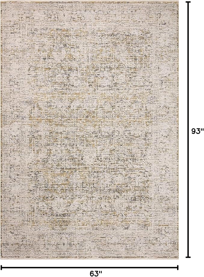 Loloi Amber Lewis Alie Collection ALE-05 Gold/Beige 5'-3'' x 7'-9'', .13'' Pile Height, Area Rug