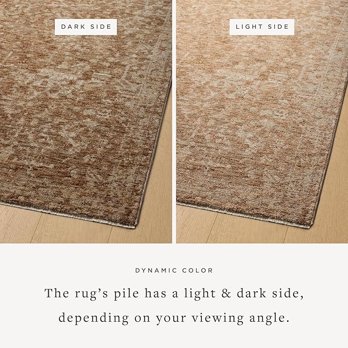 Loloi Magnolia Home by Joanna Gaines Junie Collection JUE-01 Clay/Natural 7'-10" x 7'-10", .38" Pile Height, Round Area Rug