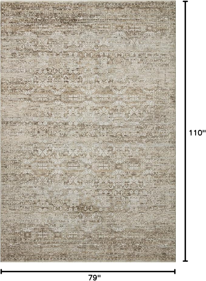 Loloi Amber Lewis Honora Collection HON-04 Bark/Dove 6'-7" x 9'-2" Area Rug