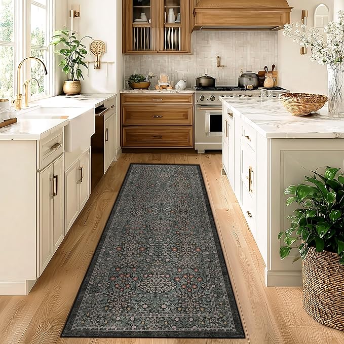 Runner Rug 2x6 Kitchen Runners Non Skid Washable ft Washable Green Hallway Rug