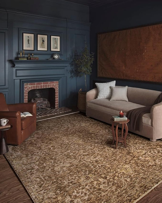 Loloi Magnolia Home by Joanna Gaines Junie Collection JUE-01 Clay/Natural 9'-6" x 9'-6", .38" Pile Height, Round Area Rug