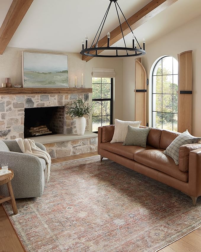 Loloi Magnolia Home by Joanna Gaines Millie Collection MIE-04 Sunset/Multi 7'-10" x 10', .25" Pile Height, Area Rug