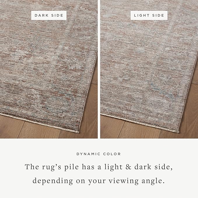 Loloi Magnolia Home by Joanna Gaines Millie Collection MIE-04 Brick/Fog 2'-7" x 8'-0", .25" Pile Height, Runner Rug