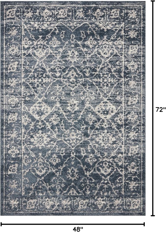 Loloi Magnolia Home by Joanna Gaines Gigi Collection GIG-02 Navy/Stone 4'-0" x 6'-0" Accent Rug