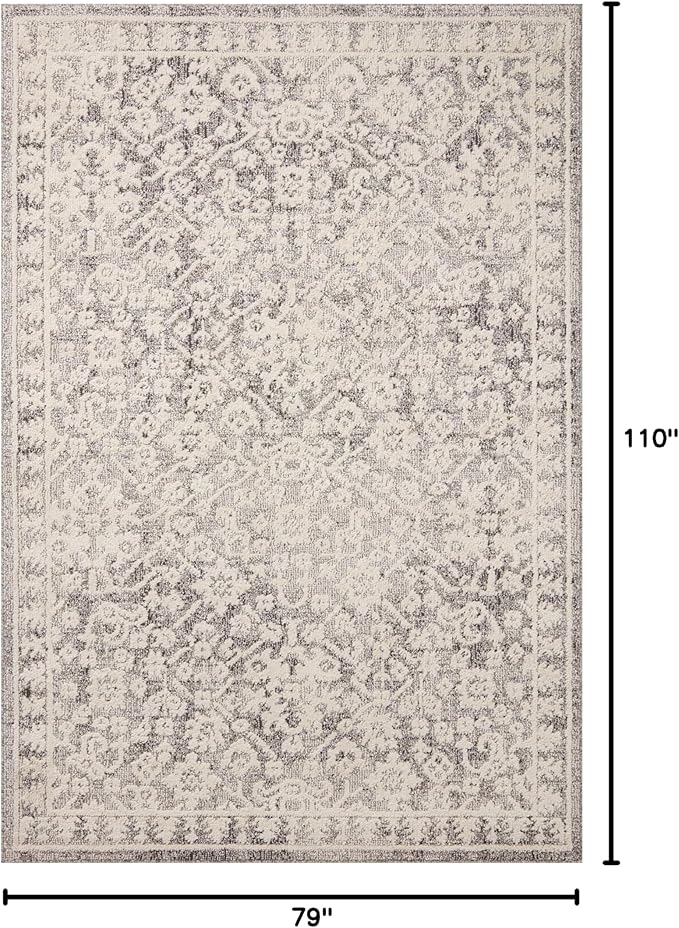 Loloi Magnolia Home by Joanna Gaines Gigi Collection GIG-01 Grey/Ivory 6'-7" x 9'-2" Area Rug