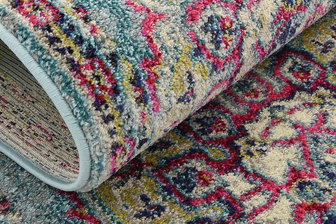 Unique Loom Medici Collection Floral Medallion Traditional Vintage Light Blue Runner Rug (2' 7 x 10' 0)