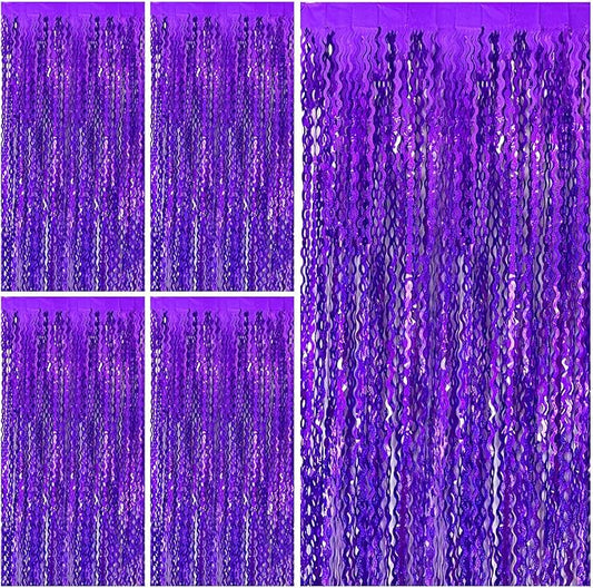 Tinsel Foil Fringe Curtains Wavy Backdrop for Parties Sparkle Metallic Wavy Foil Fringe Backdrop Curtain for Party Decorations Photo Booth Props for Birthday Graduation Wedding