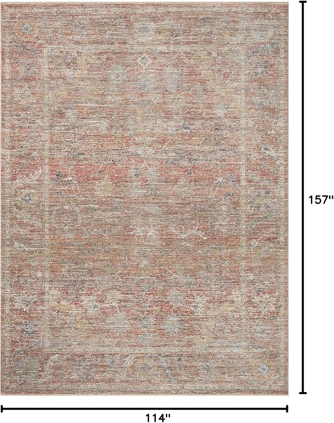 Loloi Magnolia Home by Joanna Gaines Millie Collection MIE-04 Sunset/Multi 9'-6" x 13'-1", .25" Pile Height, Area Rug