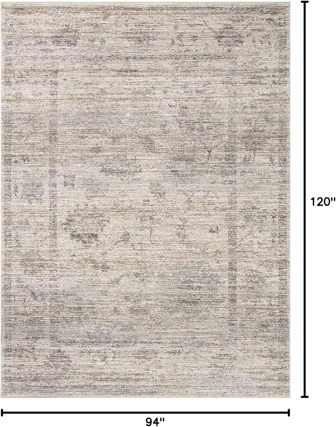 Loloi Magnolia Home by Joanna Gaines Millie Collection MIE-01 Silver/Dove 7'-10" x 10', .25" Pile Height, Area Rug