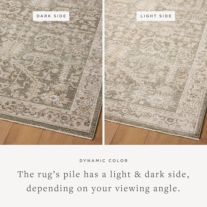 Loloi Magnolia Home by Joanna Gaines Pace Collection PAC-06 Forrest/Natural 5'-3" x 5'-3" Round Area Rug