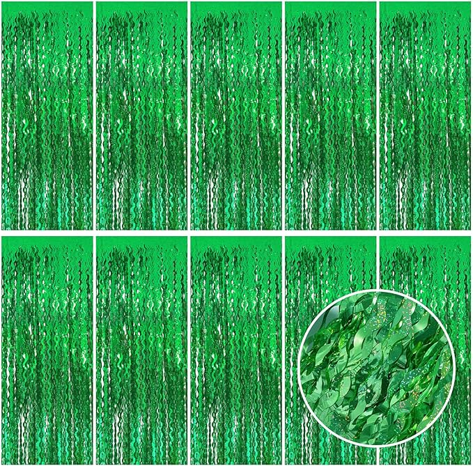 Tinsel Foil Fringe Curtains Wavy Backdrop for Parties Sparkle Metallic Wavy Foil Fringe Backdrop Curtain for Party Decorations Photo Booth Props for Birthday Graduation Wedding