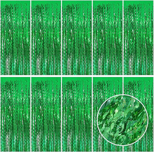 Tinsel Foil Fringe Curtains Wavy Backdrop for Parties Sparkle Metallic Wavy Foil Fringe Backdrop Curtain for Party Decorations Photo Booth Props for Birthday Graduation Wedding