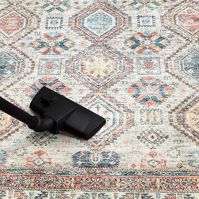 Keen Home Design 2x7 Rug - Machine Washable Runner Rug with Non-Slip Backing, Ideal for Hallway, Entryway, Kitchen, Laundry Room - Vintage, Easy Clean, Durable, Low Pile Rug - (2'6" x 7')