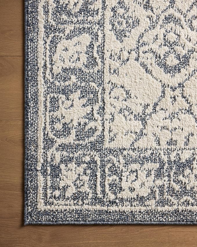 Loloi Magnolia Home by Joanna Gaines Gigi Collection GIG-02 Ivory/Blue 9'-2" x 13' Area Rug