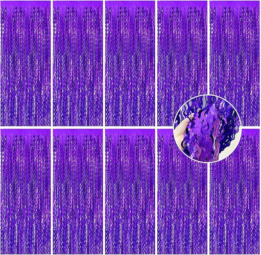 Tinsel Foil Fringe Curtains Wavy Backdrop for Parties Sparkle Metallic Wavy Foil Fringe Backdrop Curtain for Party Decorations Photo Booth Props for Birthday Graduation Wedding