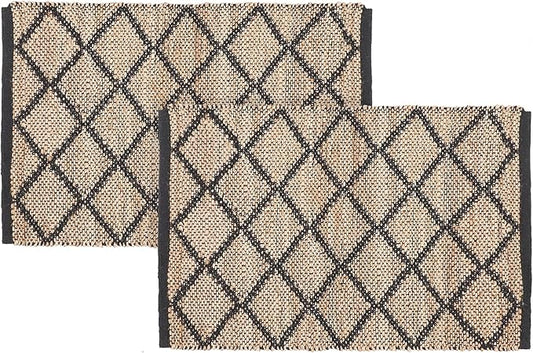 REDEARTH · Jute Cotton Area Rug - 2'x3' Rectangular Rug, Sustainable Handwoven, Non-Shedding, Soft & Durable – Reversible, Neutral Tones for Home Décor in Living Room, Dining Room, Bedroom, Set of 2