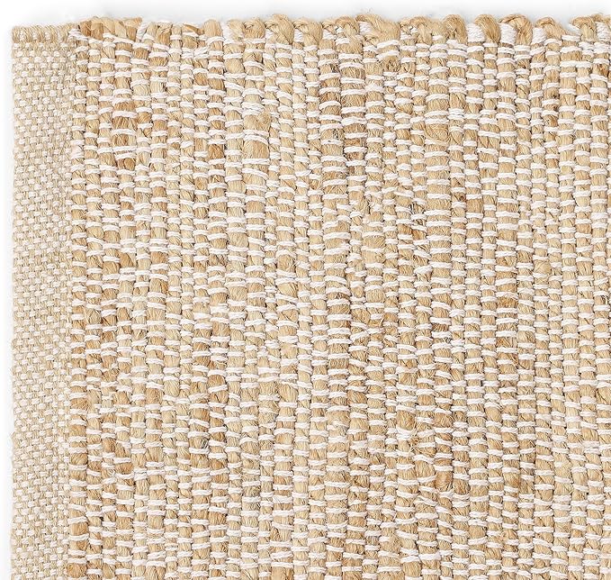 REDEARTH · Jute Cotton Area Rug - 2'x3' Rectangular Rug, Sustainable Handwoven, Non-Shedding, Soft & Durable – Reversible, Neutral Tones for Home Décor in Living Room, Dining Room, Bedroom, Set of 2