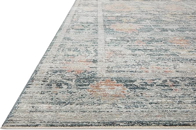 Loloi Magnolia Home by Joanna Gaines Millie Collection MIE-01 Blue/Multi 2'-7" x 12'-0", .25" Pile Height, Runner Rug