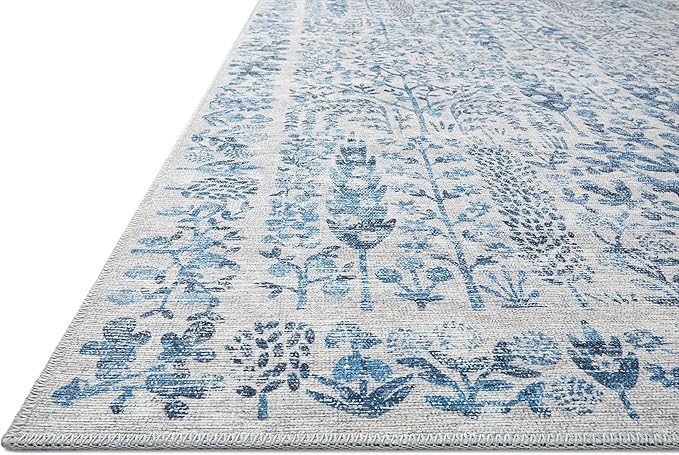 Loloi Rifle Paper Co. Maison Collection MAO-07 Blue 7'-6" x 9'-6", .19" Pile Height, Area Rug