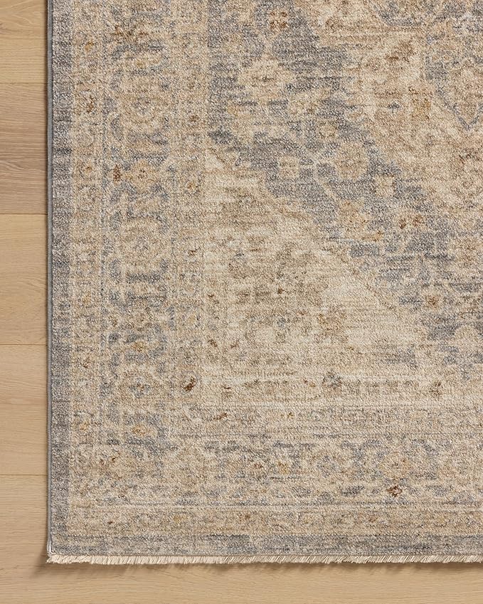 Loloi Magnolia Home by Joanna Gaines Junie Collection JUE-05 Denim/Natural 7'-10" x 7'-10", .38" Pile Height, Round Area Rug