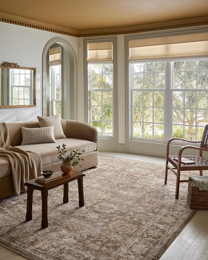 Loloi Magnolia Home by Joanna Gaines Pace Collection PAC-01 Bark/Natural 9'-6" x 9'-6" Round Area Rug