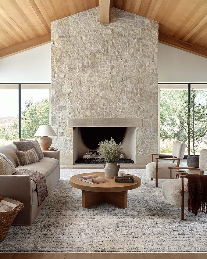 Loloi Amber Lewis Alie Collection ALE-05 Charcoal/Beige 9'-6'' x 13'-1'', .13'' Pile Height, Area Rug