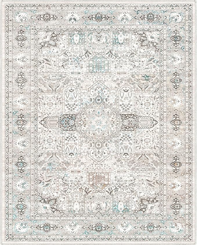 8x10 Extra Large Area Rug Living Room, Modern Neutral Washable Boho Area Rug for Bedroom (Grey)