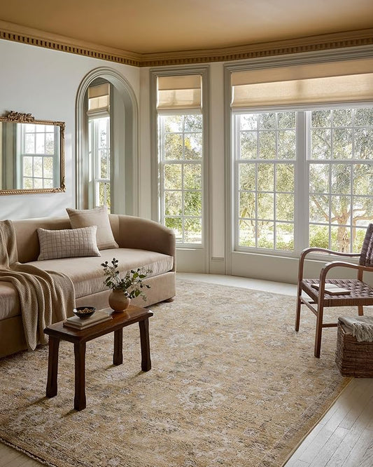 Loloi Magnolia Home by Joanna Gaines Pace Collection PAC-07 Sunset/Stone 7'-8" x 7'-8" Round Area Rug