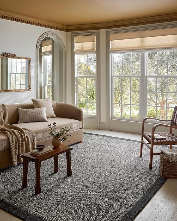 Loloi Magnolia Home by Joanna Gaines Henley Collection HNY-01 Ivory/Charcoal 2'-6" x 9'-6" Runner Rug